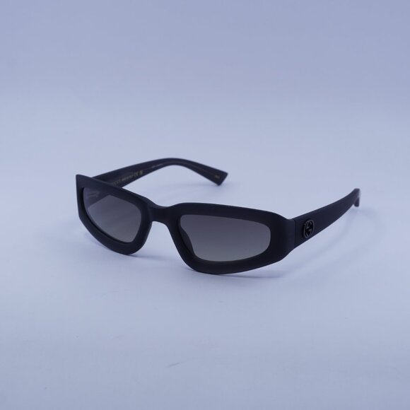 Gucci GG1787S 001 Sunglasses Dark Grey Cat Eye Frame, Grey Lenses - Picture 5 of 12